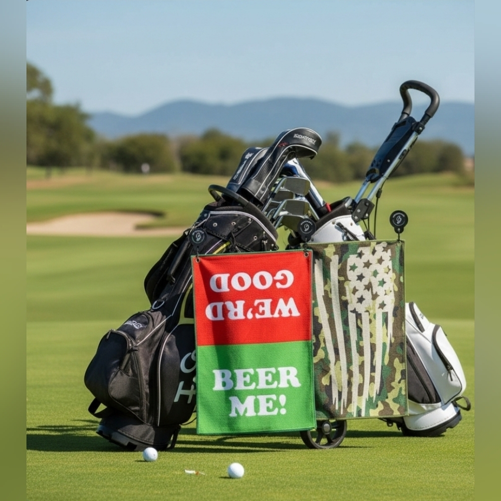 Two Bright Golf - Magnetic Golf Towels w/ Bag Clips Microfiber Towels Gifts